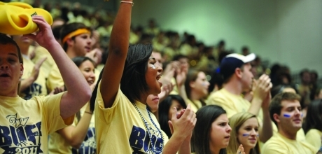 Colonial Army cheers on GW Basketball