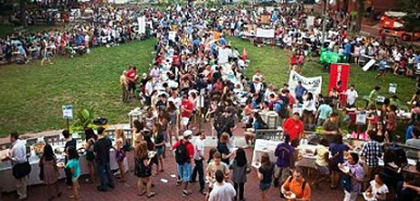 Visit the student organization fair on the University Yard.