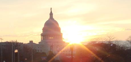 Sunrise over the US Capitol Building on Inauguration Day 2009